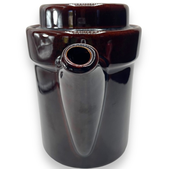 Pfaltzgraff Vintage Gourmet Brown Stoneware Glaze Coffee Tea Pot w/ Lid 8" Tall - Picture 5 of 12